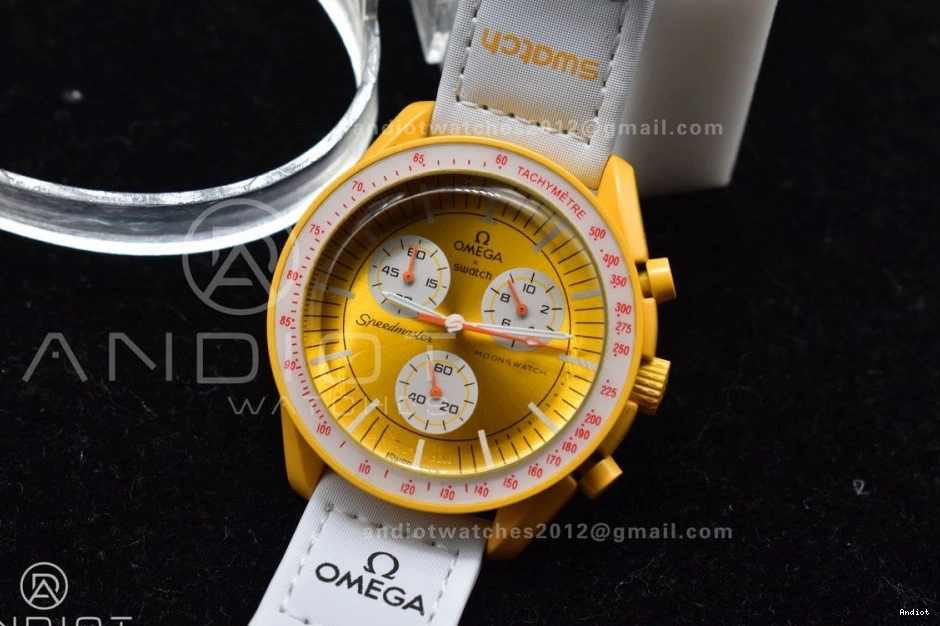 Moonwatch Bioceramic Mission Nylon Swatch to x on the Omega Sun Strap Quartz 1220